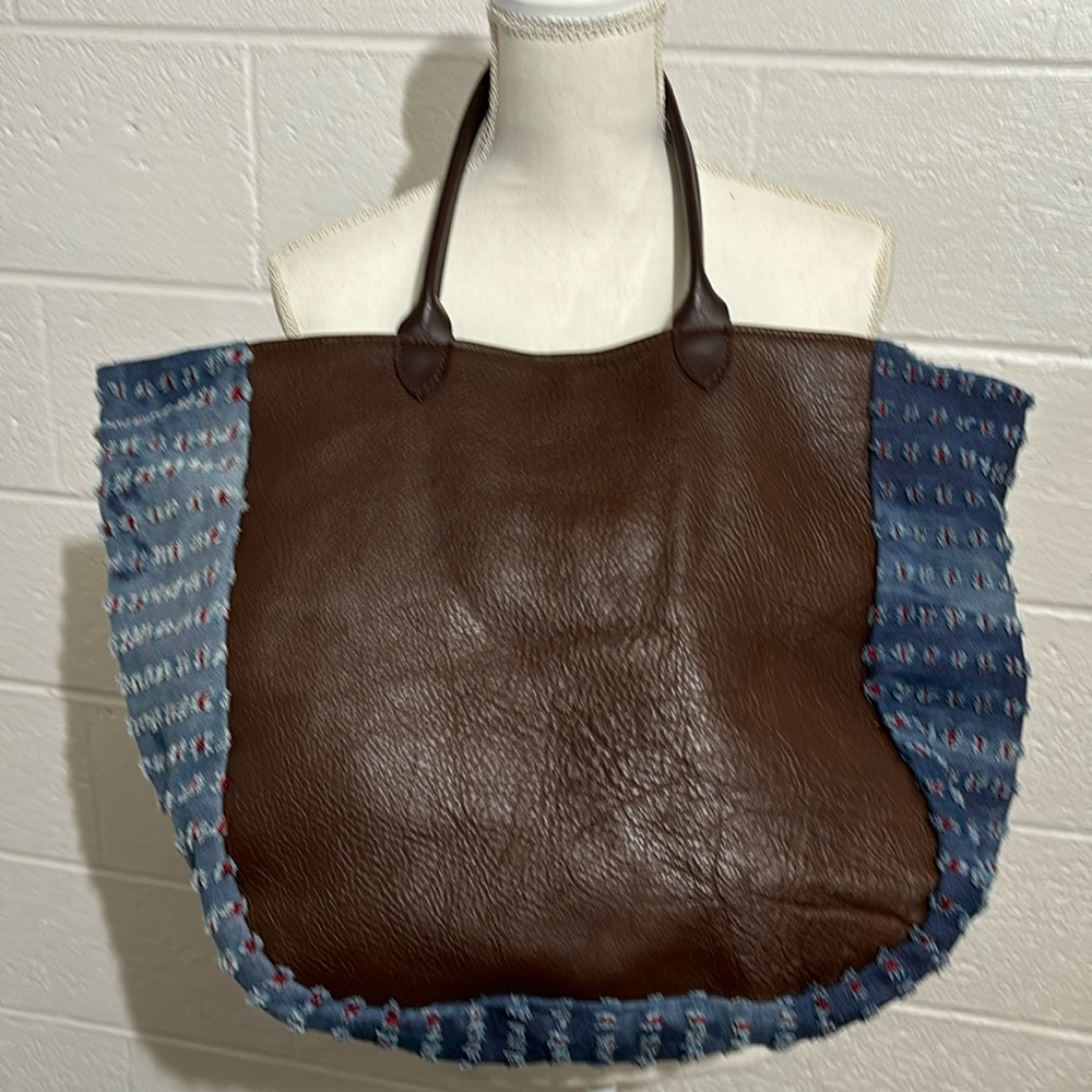 MOMO Hobo Bag Denim and Leather